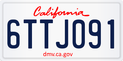 CA license plate 6TTJ091