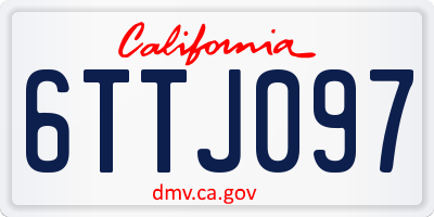 CA license plate 6TTJ097