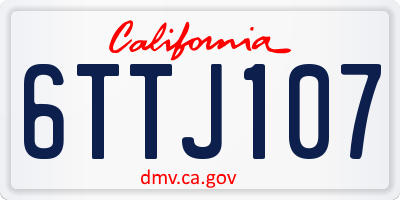 CA license plate 6TTJ107