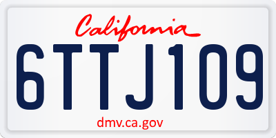 CA license plate 6TTJ109