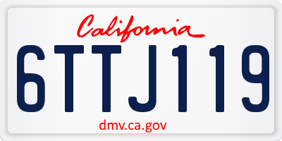 CA license plate 6TTJ119