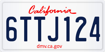 CA license plate 6TTJ124