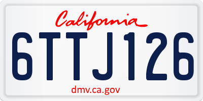 CA license plate 6TTJ126