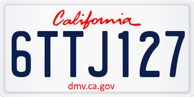 CA license plate 6TTJ127