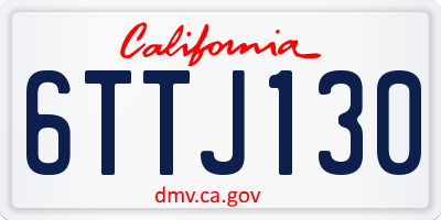 CA license plate 6TTJ130