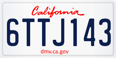 CA license plate 6TTJ143