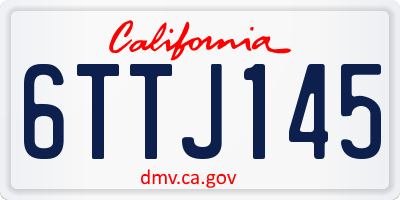 CA license plate 6TTJ145