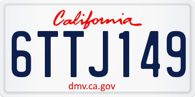 CA license plate 6TTJ149