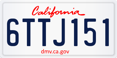 CA license plate 6TTJ151