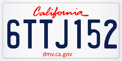 CA license plate 6TTJ152