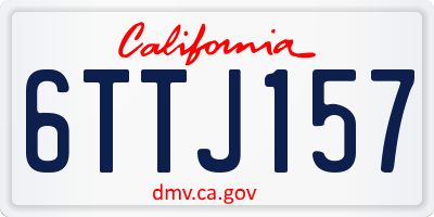 CA license plate 6TTJ157