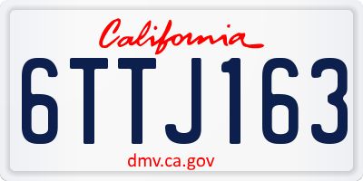 CA license plate 6TTJ163