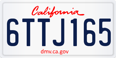 CA license plate 6TTJ165