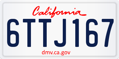 CA license plate 6TTJ167