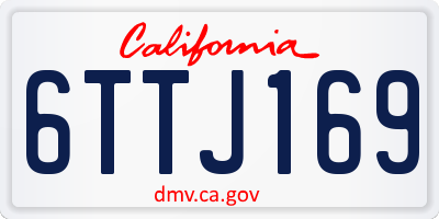 CA license plate 6TTJ169