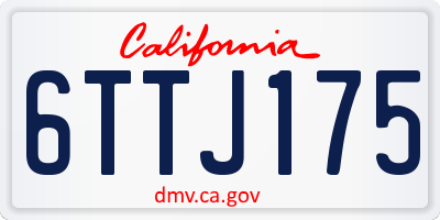 CA license plate 6TTJ175