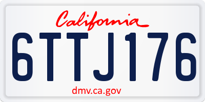 CA license plate 6TTJ176