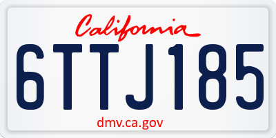 CA license plate 6TTJ185