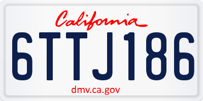 CA license plate 6TTJ186
