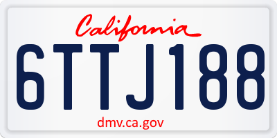 CA license plate 6TTJ188