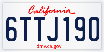 CA license plate 6TTJ190