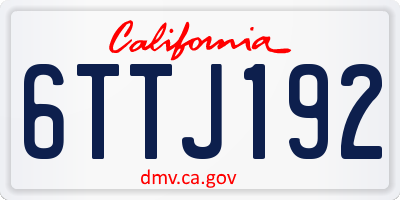 CA license plate 6TTJ192