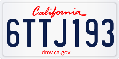 CA license plate 6TTJ193