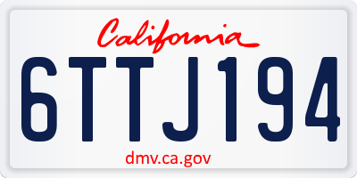 CA license plate 6TTJ194