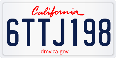 CA license plate 6TTJ198
