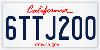 CA license plate 6TTJ200