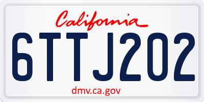 CA license plate 6TTJ202