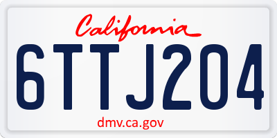 CA license plate 6TTJ204