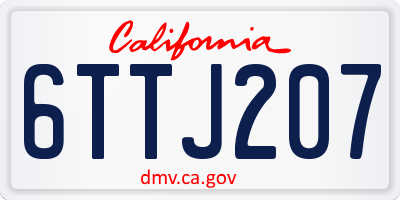 CA license plate 6TTJ207
