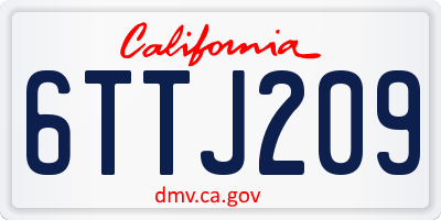 CA license plate 6TTJ209