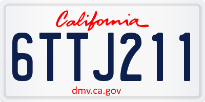 CA license plate 6TTJ211