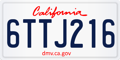 CA license plate 6TTJ216