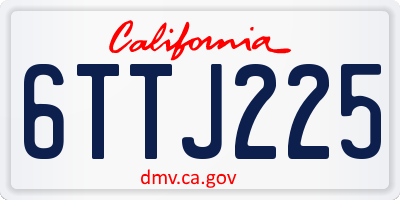 CA license plate 6TTJ225