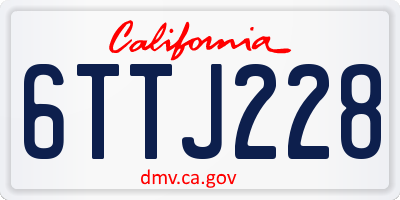 CA license plate 6TTJ228