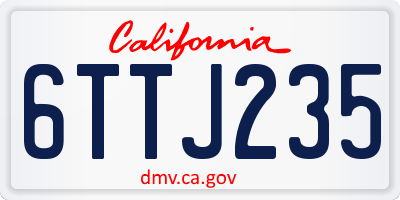 CA license plate 6TTJ235