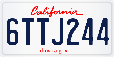 CA license plate 6TTJ244