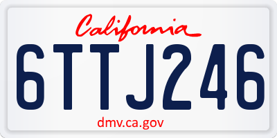 CA license plate 6TTJ246