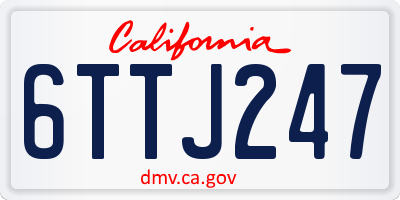 CA license plate 6TTJ247