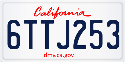 CA license plate 6TTJ253