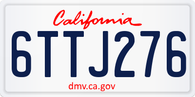 CA license plate 6TTJ276