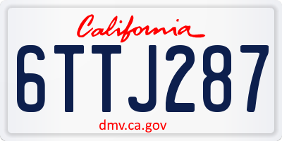 CA license plate 6TTJ287