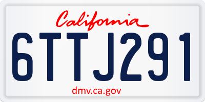 CA license plate 6TTJ291
