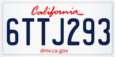 CA license plate 6TTJ293