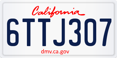 CA license plate 6TTJ307