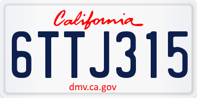 CA license plate 6TTJ315