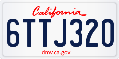 CA license plate 6TTJ320